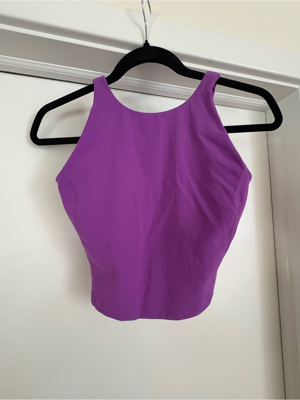 High-Neck Purple Lulu Lemon Athletic Cropped Tank Top